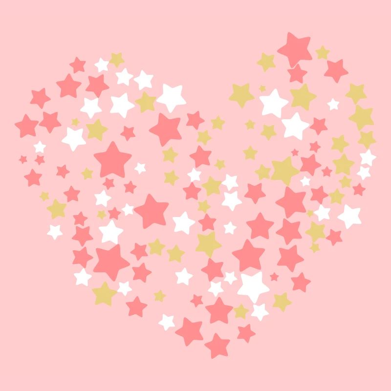 Valentinstag oder Weihnachtsherz mit Sternen