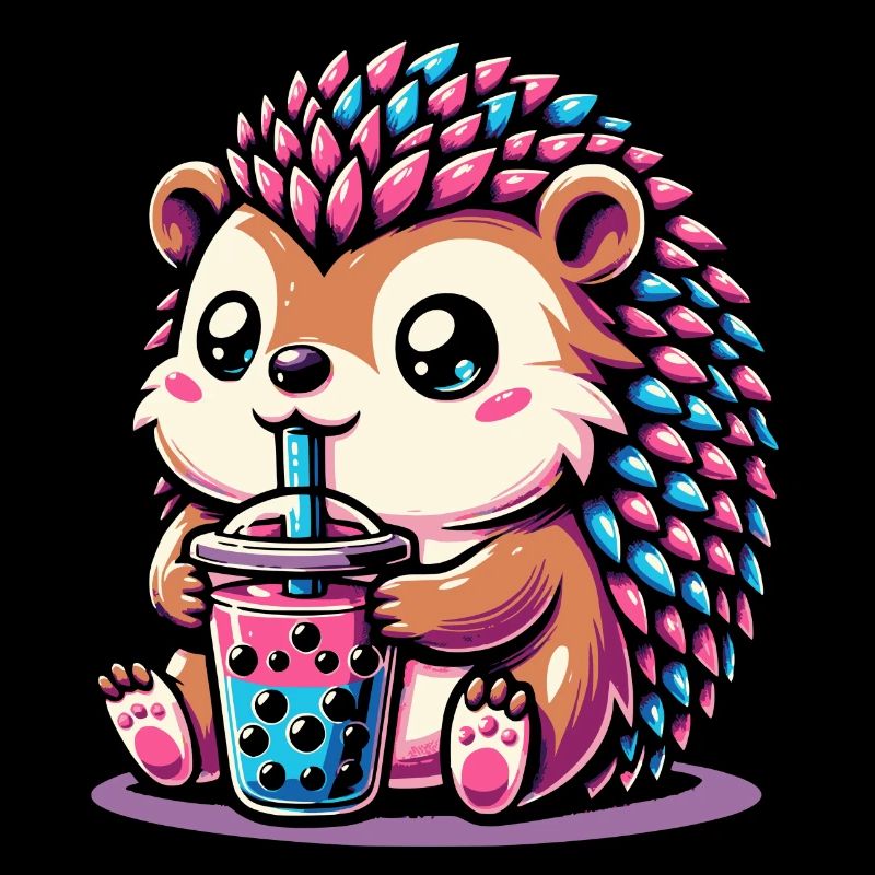 Bubble Tea Hedgehog Boba Tea Kawaii Geschenk