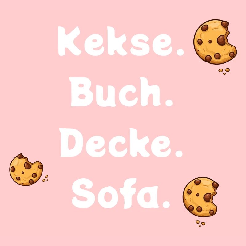 Kekse. Buch. Decke. Sofa.