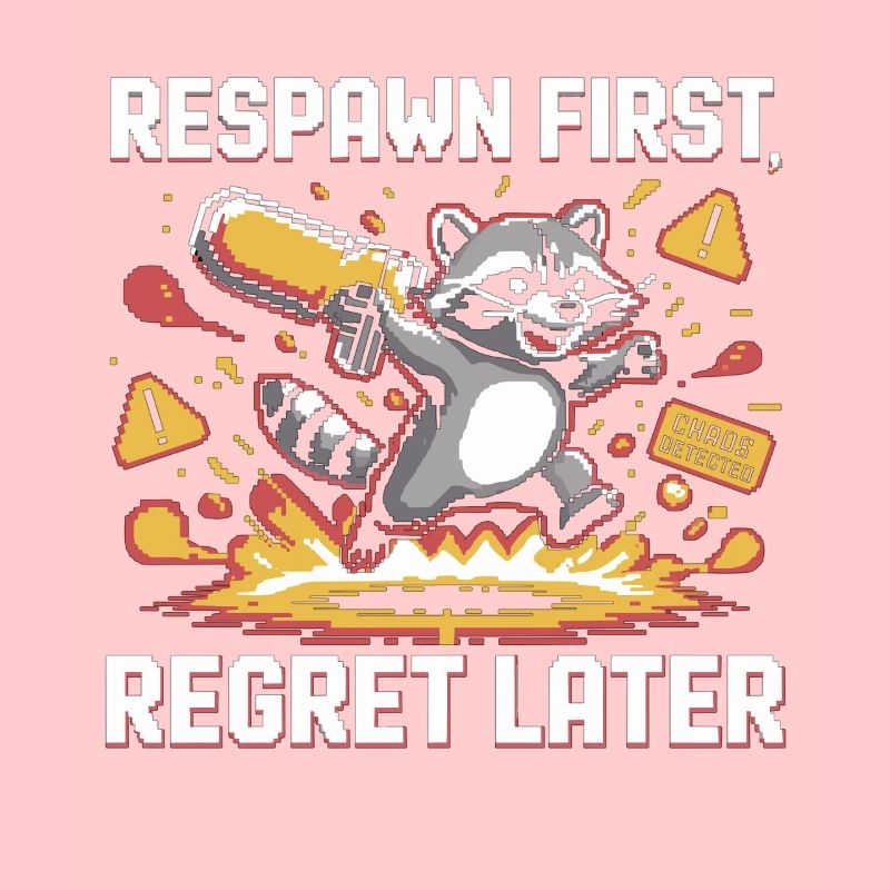 Raton laveur pixel en action