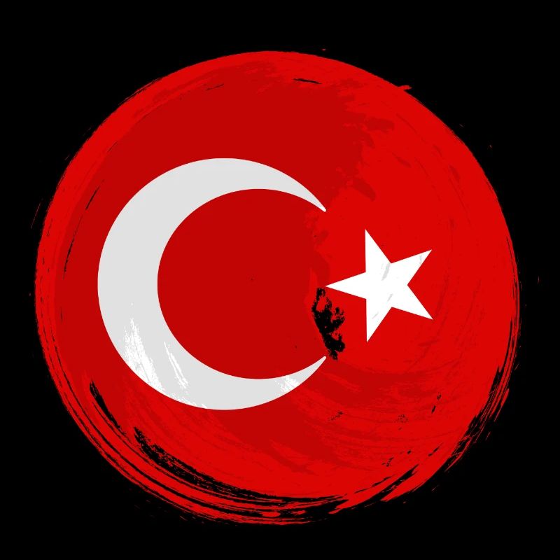 Drapeau de Turquie Utilisé Look Drapeau Turc Vintage