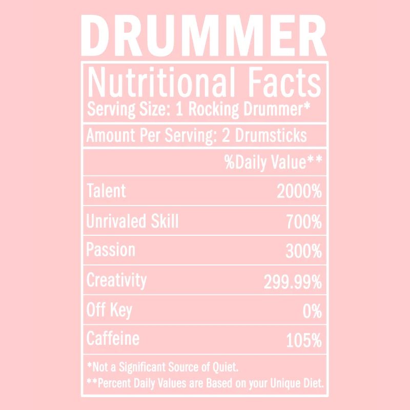 Drummer Nutritional Facts percussionist, drumming