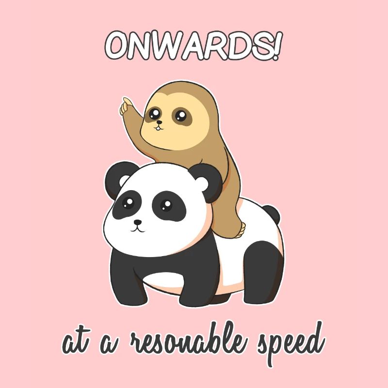 Weiter mit einer angemessenen Geschwindigkeit Lustiges Faultier auf Panda