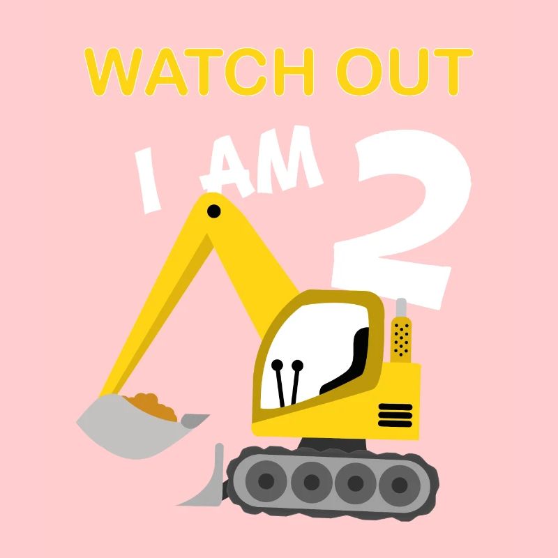 Junge 2. Geburtstag Digger Baustelle