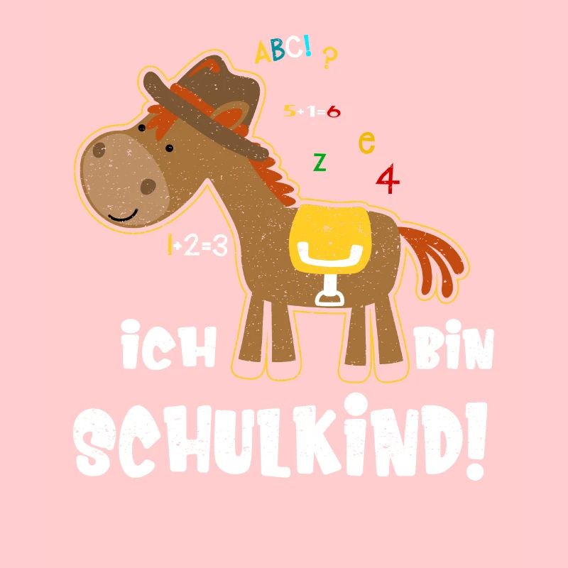 Ich bin Schulkind Einschulung Spruch mit Pferd