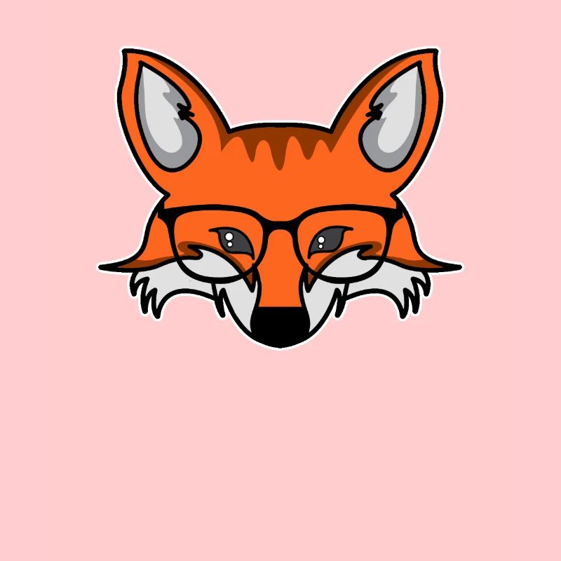 Smart nerdy fox with glasses