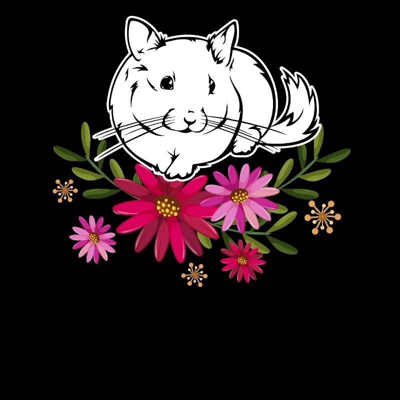 Chinchilla avec des fleurs