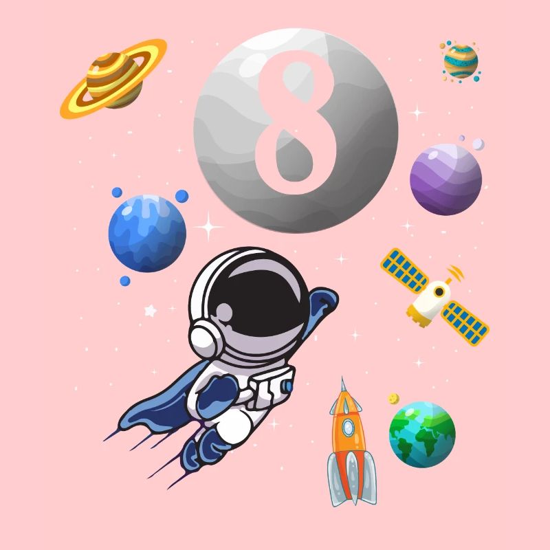 8ème anniversaire 8 ans astronaute spatial spatial