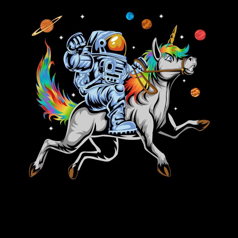 Astronaut riding unicorn