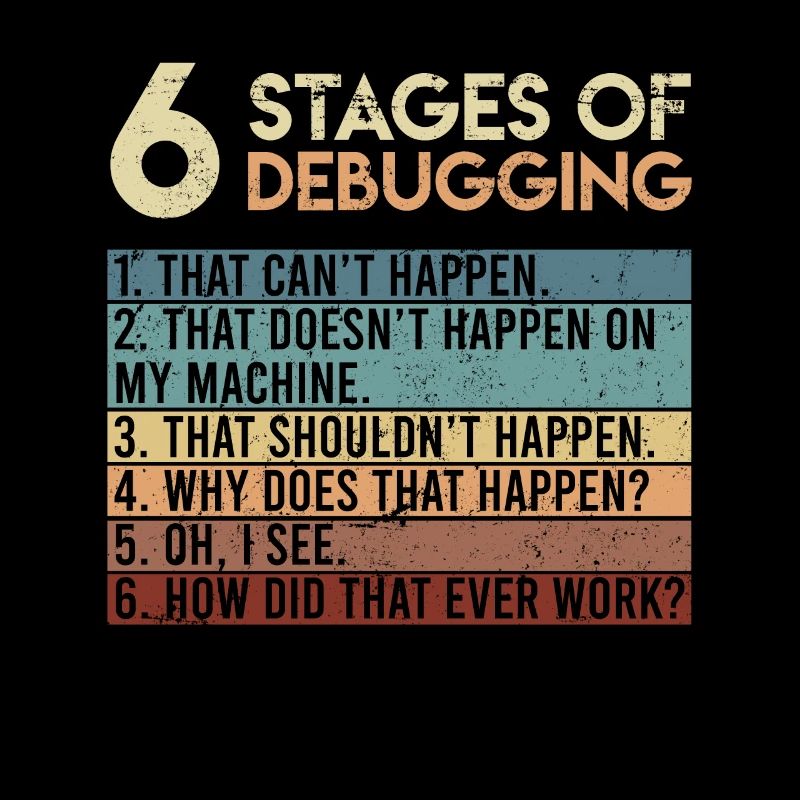 6 Stages of Debugging Software Testeur Développeur