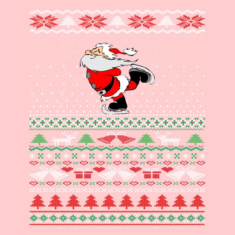 Hässlicher Weihnachtspullover Santa Skating Geschenkidee