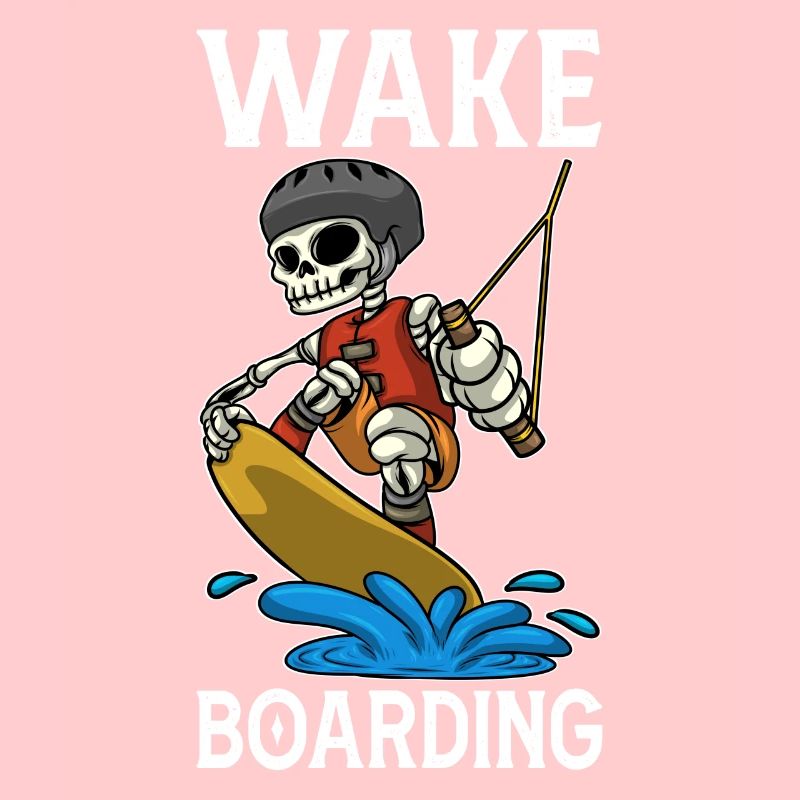 Wakeboarder Skeleton sur le wakeboard