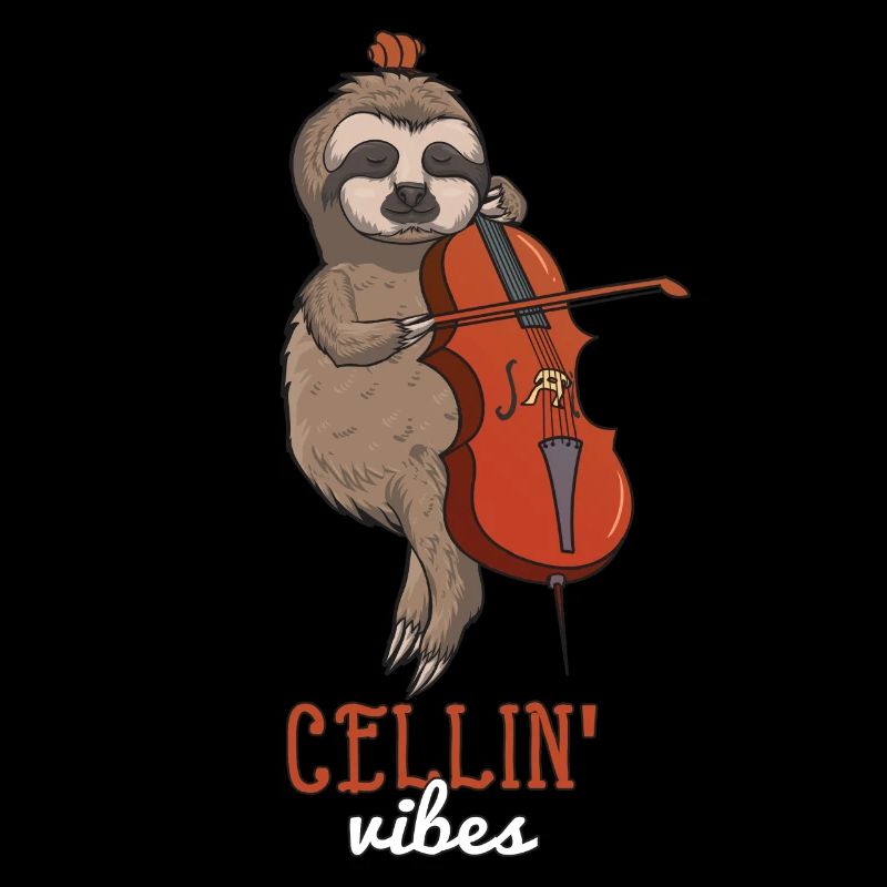 Funny Sloth Cello Player Gift