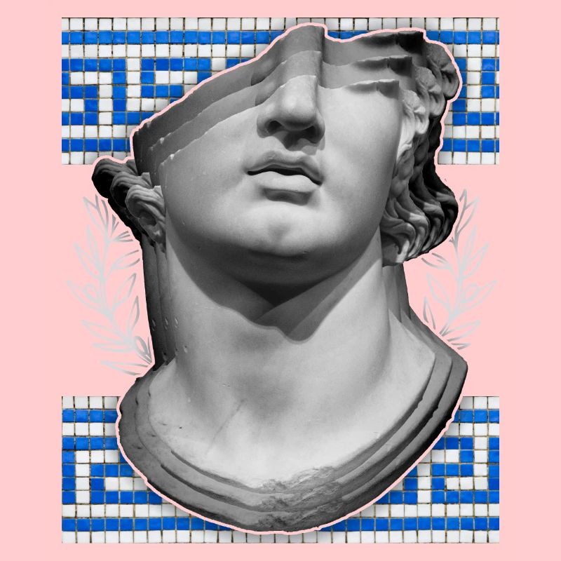 Griechenland, antike Skulptur, Mäandermuster