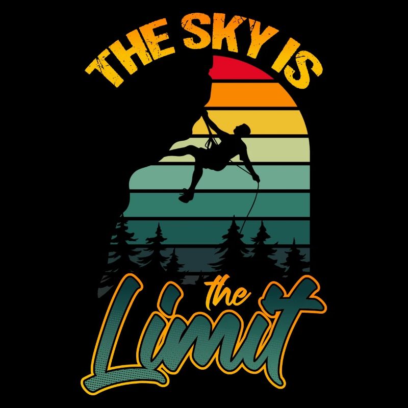 Klettern Retro The Sky Is The Limit Funny