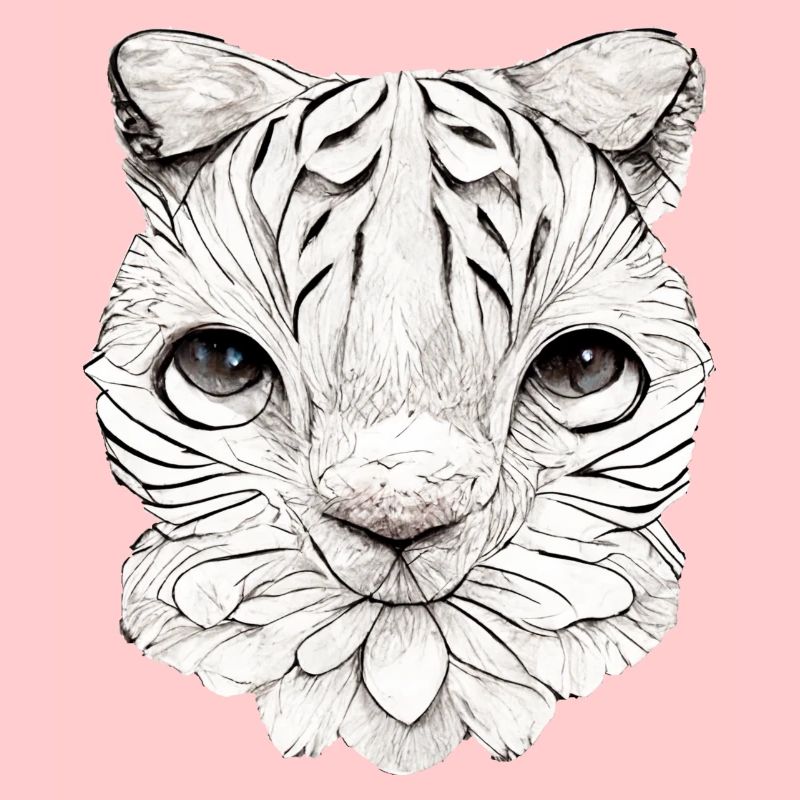 Petit chat dans un style comique