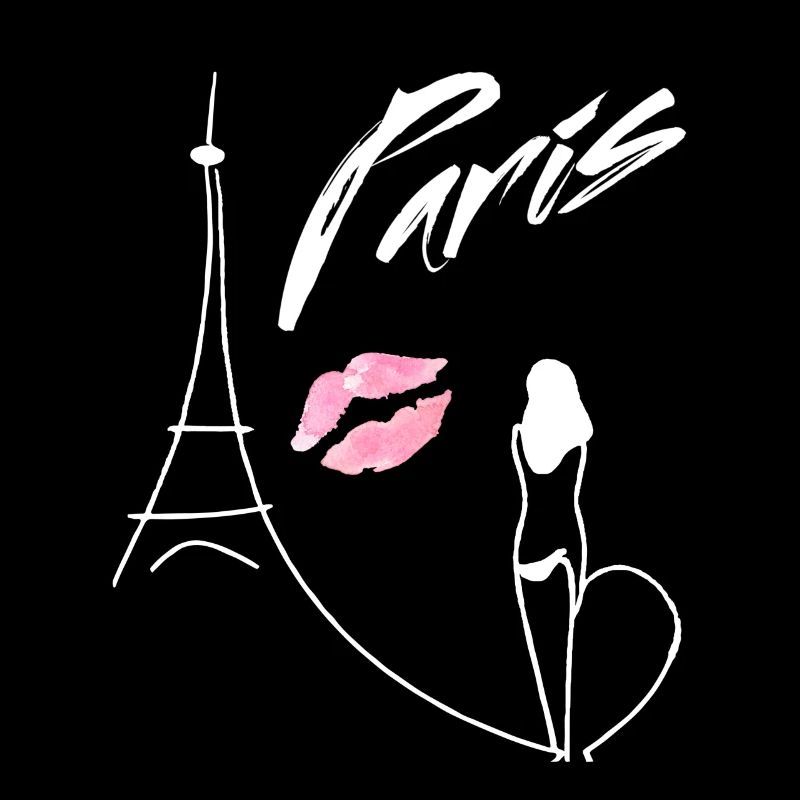 One Line Drawing Mrs. Eiffel Tower Paris Kussmund