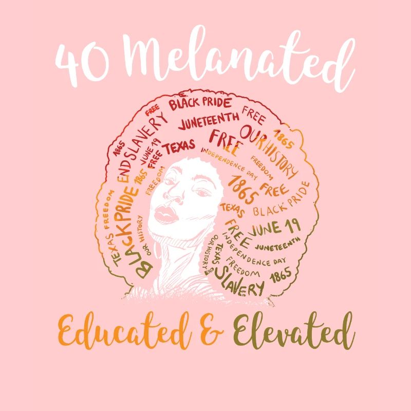 40 Melanated Educated Elevated Juneteenth
