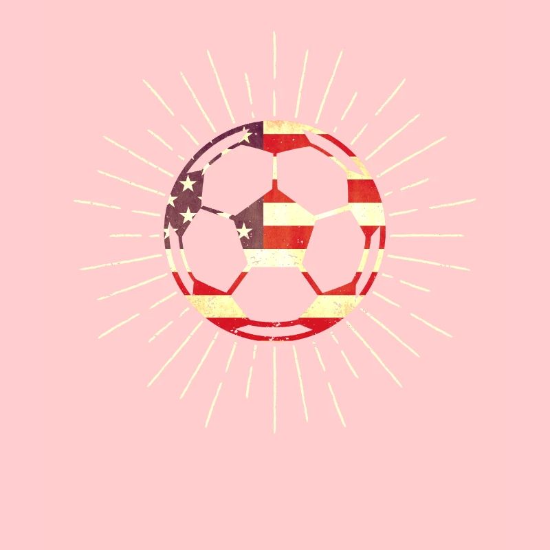 American Flag On Soccer Ball