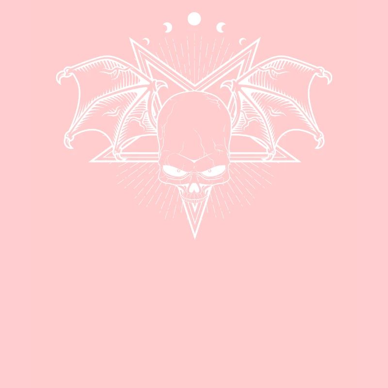 Gothique Crâne Pentagramme Lune Phases Goth