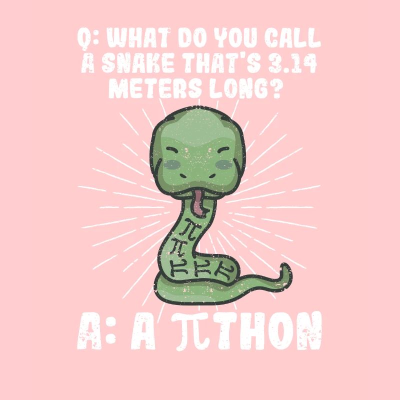 Python Snake Pithon Pi Tag Symbol Drôle de math