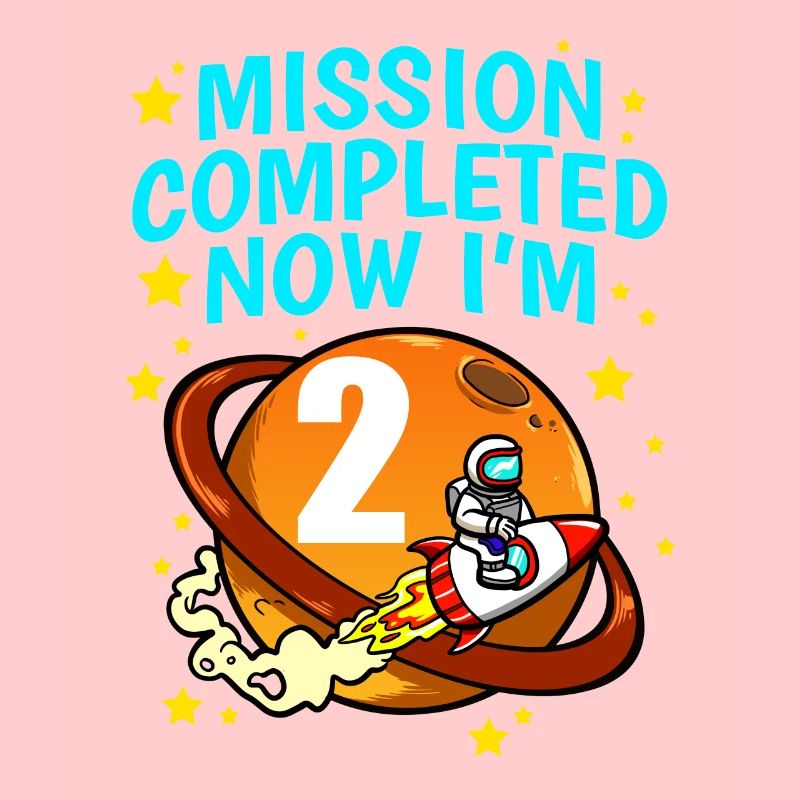 Space Birthday 2 Astronaut Planets Rocket Ship