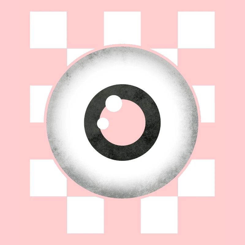 Weirdcore Aesthetic Black White Eyeball Checkered