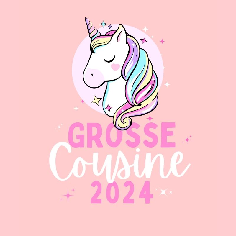 Ich werde Große Cousine 2024 Loading Einhorn Herz