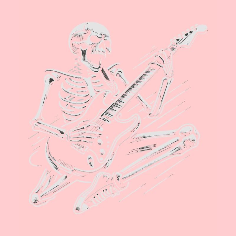 Skelett Gitarre Rock'n'Roll