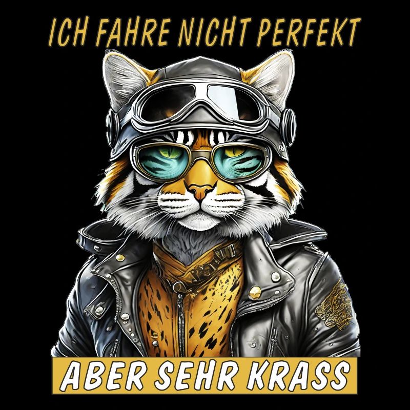 KATZE LEDERJACKE MOTORRAD PERFEKT KRASS