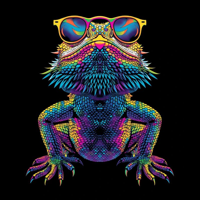 Bearded Dragon Lizard Reptile Sunglasses Pop Art