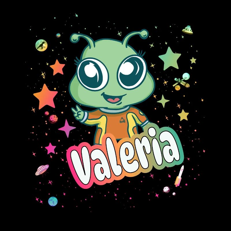VALERIA - Schöner Mädchen Name mit süßem Alien