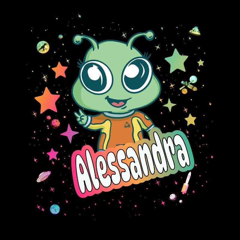 ALESSANDRA - Beau nom de fille avec un extraterrestre mignon