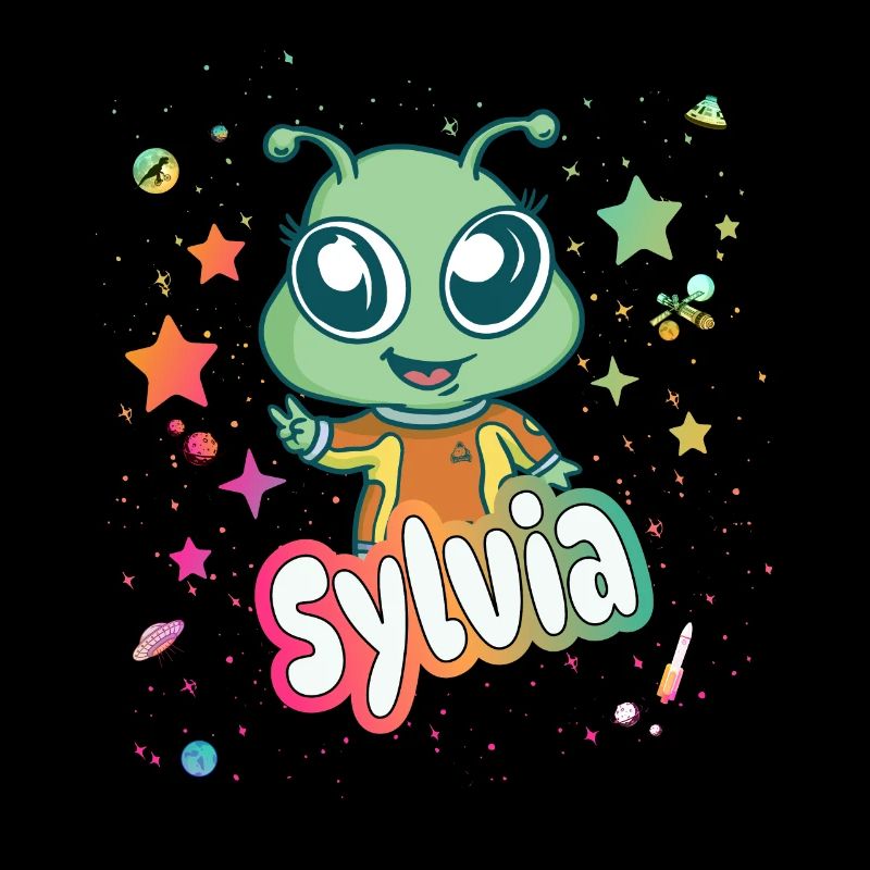 SYLVIA - Schöner Mädchen Name mit süßem Alien