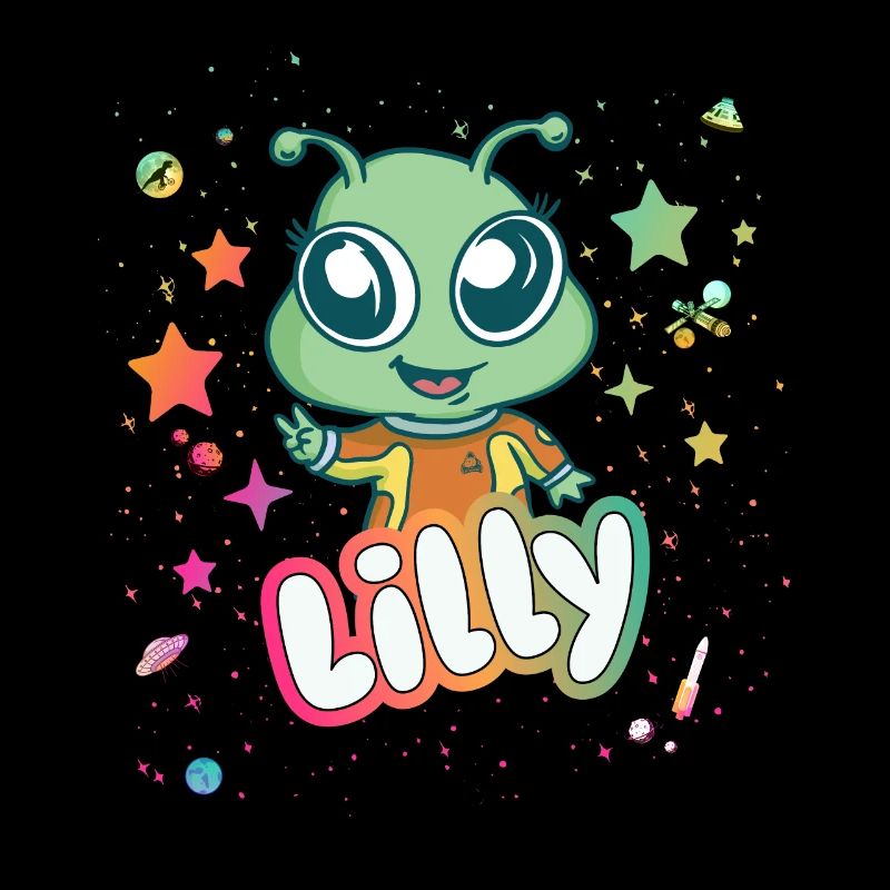 LILLY - Schöner Mädchen Name mit süßem Alien