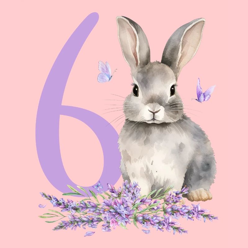 Geburtstag 6 Hase Waldtier Mädchen Sechs 6 Jahre a