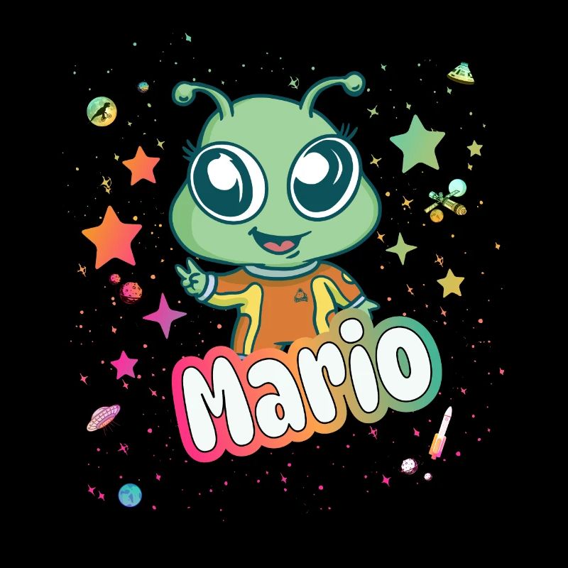 MARIO - Schöner Junge Name mit süßem Alien