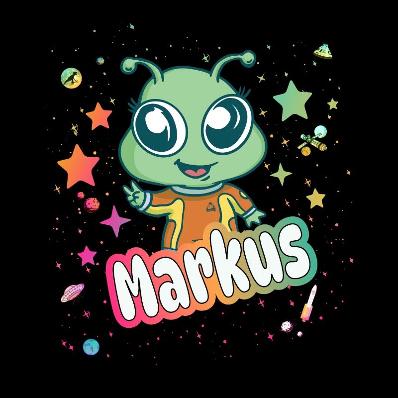MARKUS - Beau nom de garçon avec un extraterrestre mignon