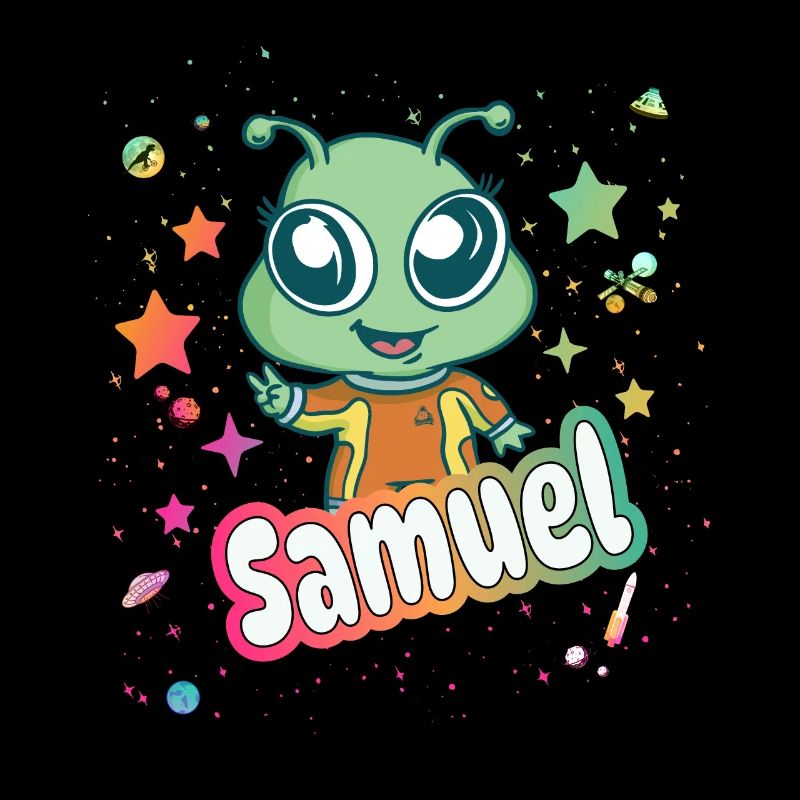 SAMUEL - Beautiful boy name with cute alien