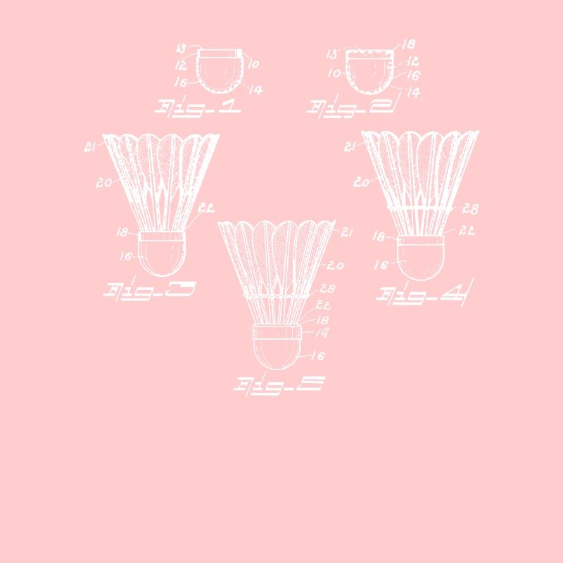 Badminton Shuttlecock Patent Drawing Retro