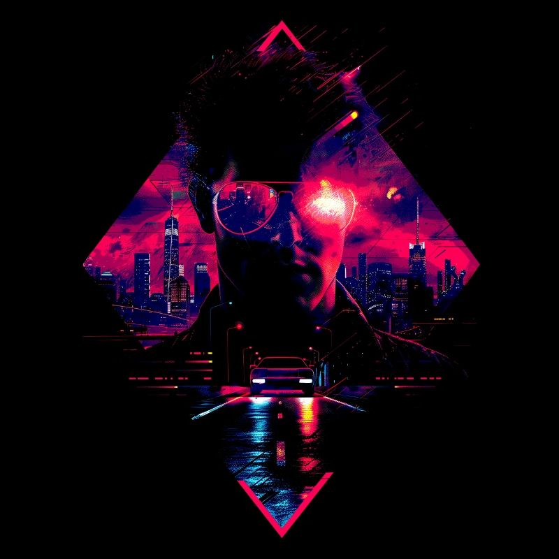 Synthwave Retro Car Vaporwave 90s