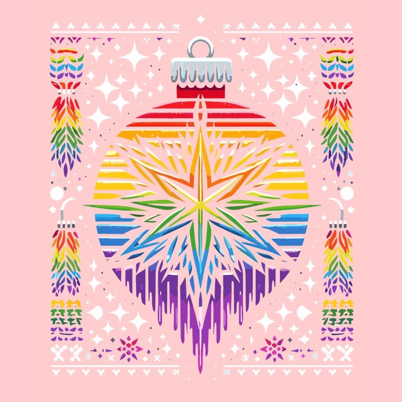 Christmas Ornament Knitting Pattern Rainbow LGBTQ+