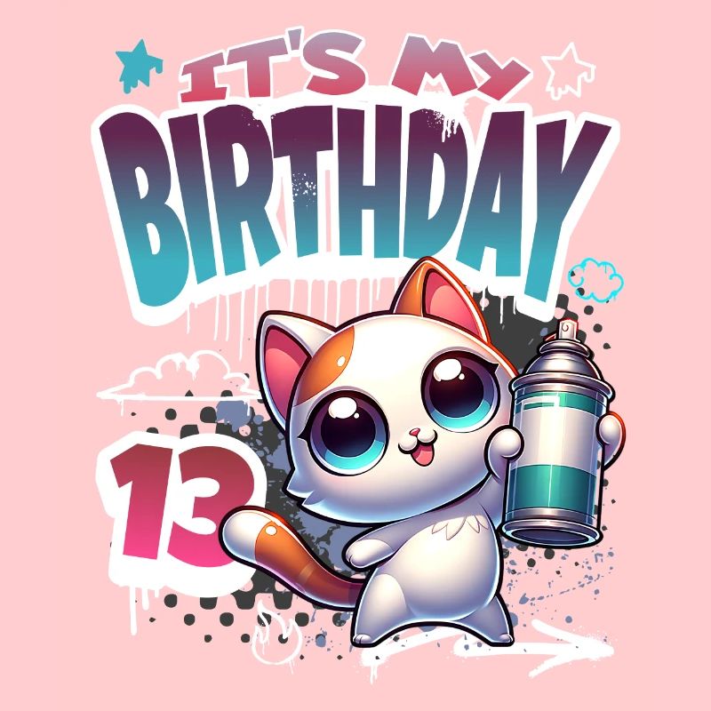 13th Birthday Cat Graffiti