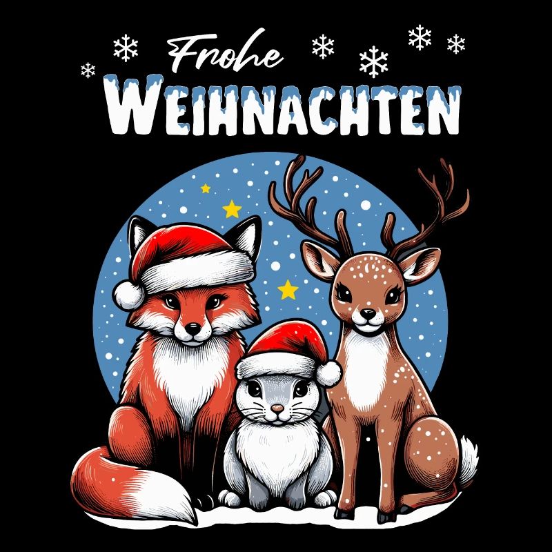 Fox, hare and deer wish you a Merry Christmas