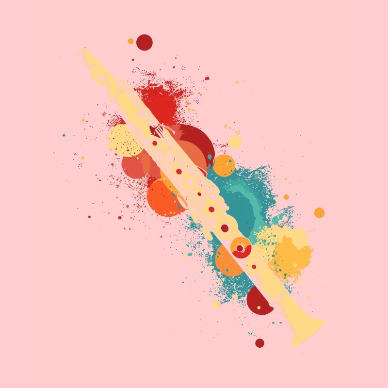 Flûte éclaboussée de couleur