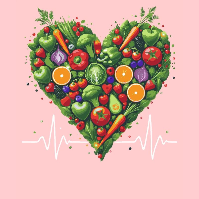 Gesundes Herz Obst & Gemüse Illustration