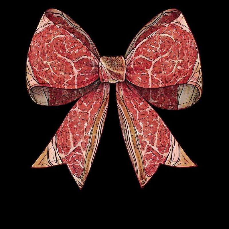 Coquette Bow Butcher Meat Cleaver Pattern Ribbon