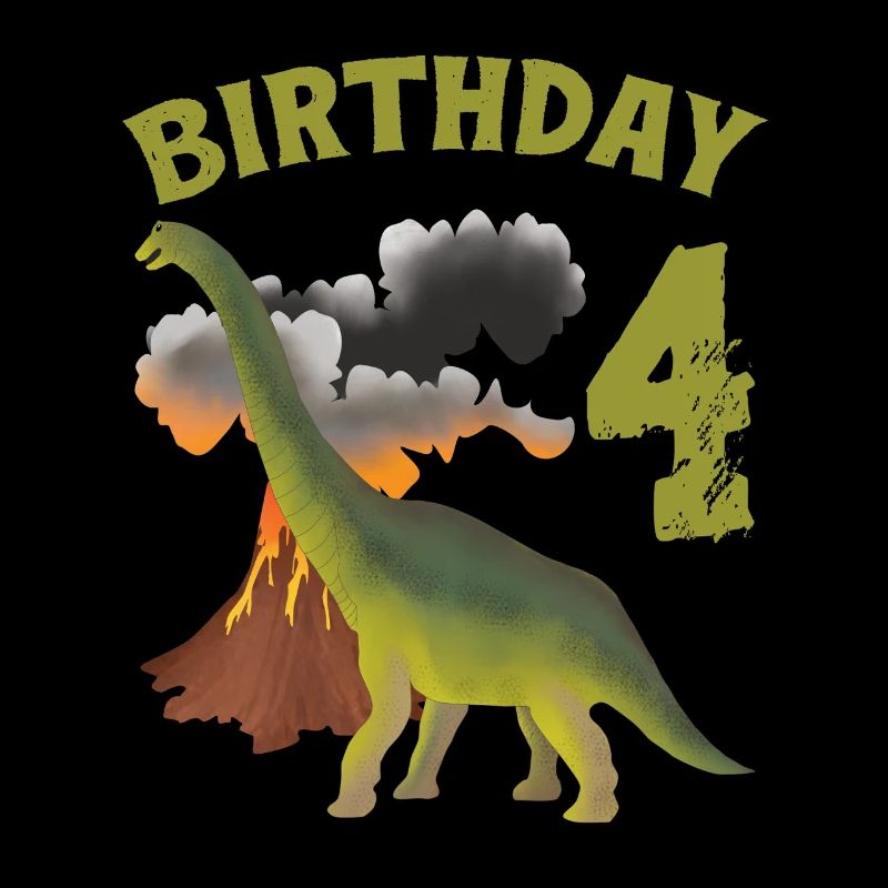 4 Year Old Birthday Boy Dino Volcano - 4th