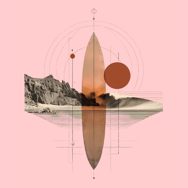 Copper Waves Orbit - Geometric Surfboard