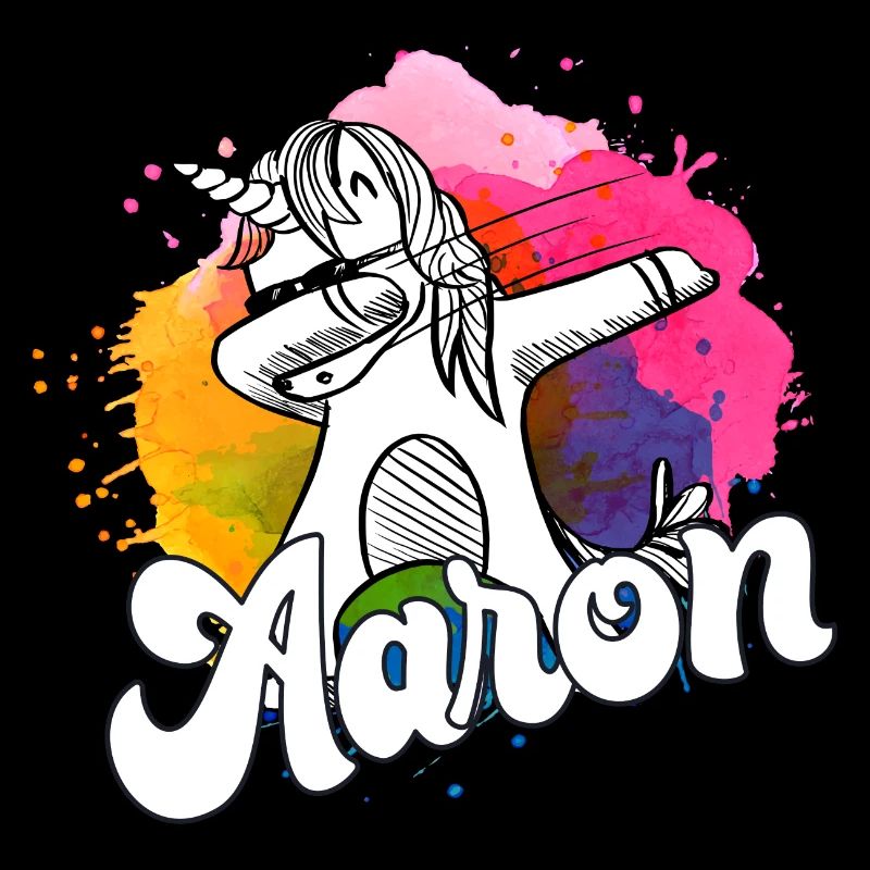 AARON - Beau nom de garçon avec licorne cool